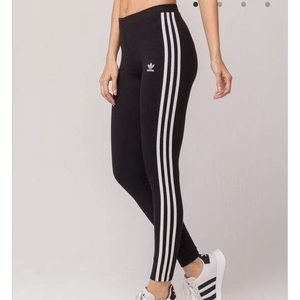 Adidas Classic Black 3 Stripes Leggings